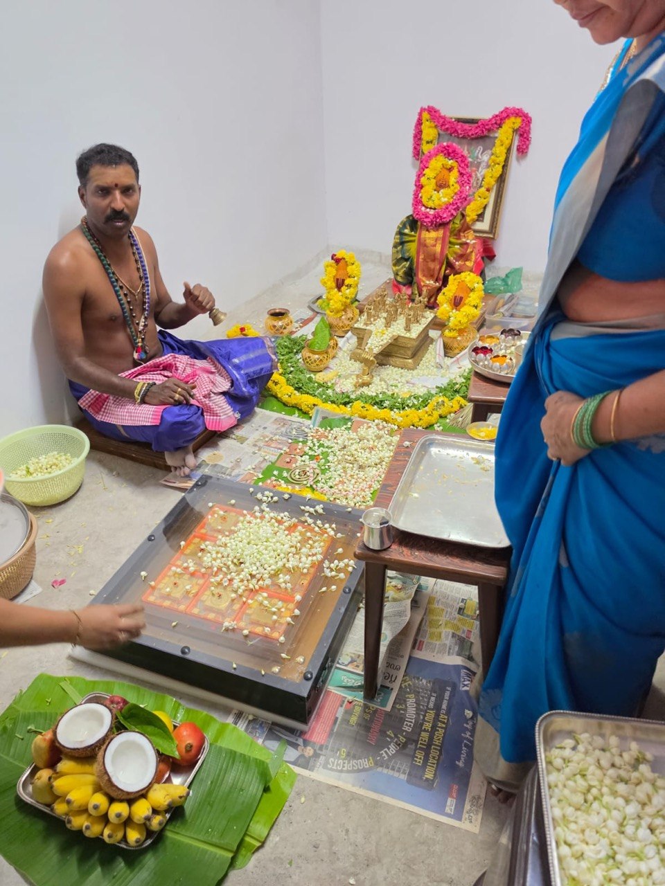 A priest performing the consecration ritual for the Sarvon product